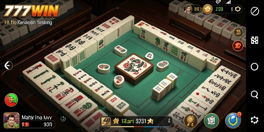 Screenshot gameplay Mahjong yang menampilkan keseruan 777WIN.