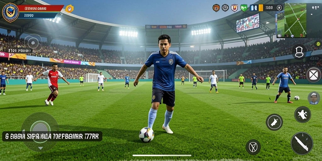 Tampilan gameplay sepak bola yang menegangkan di 77RP.