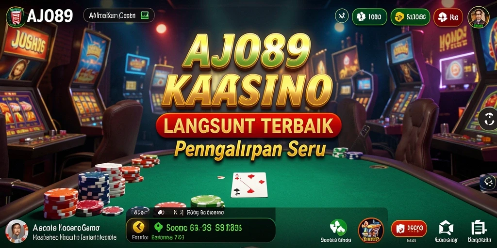 Gameplay AJO89 menampilkan dealer langsung dalam suasana kasino yang nyata.