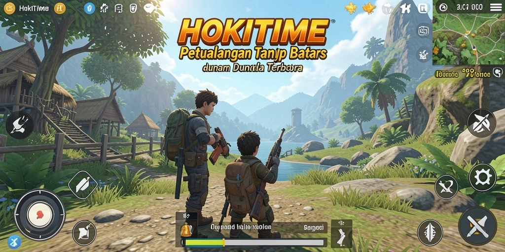 Tampilan gameplay HOKITIME di dunia terbuka yang memukau.