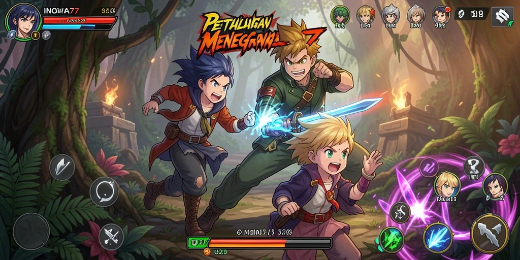 Gambaran visual gameplay menarik di INOVA77 dengan karakter Anime.