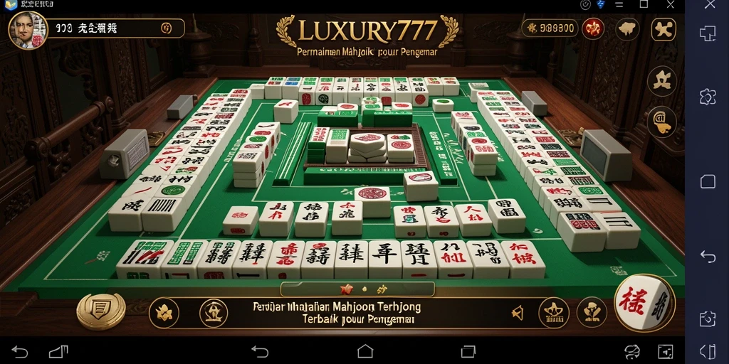 Tampilan gameplay Mahjong yang seru dan menawan dalam LUXURY777.