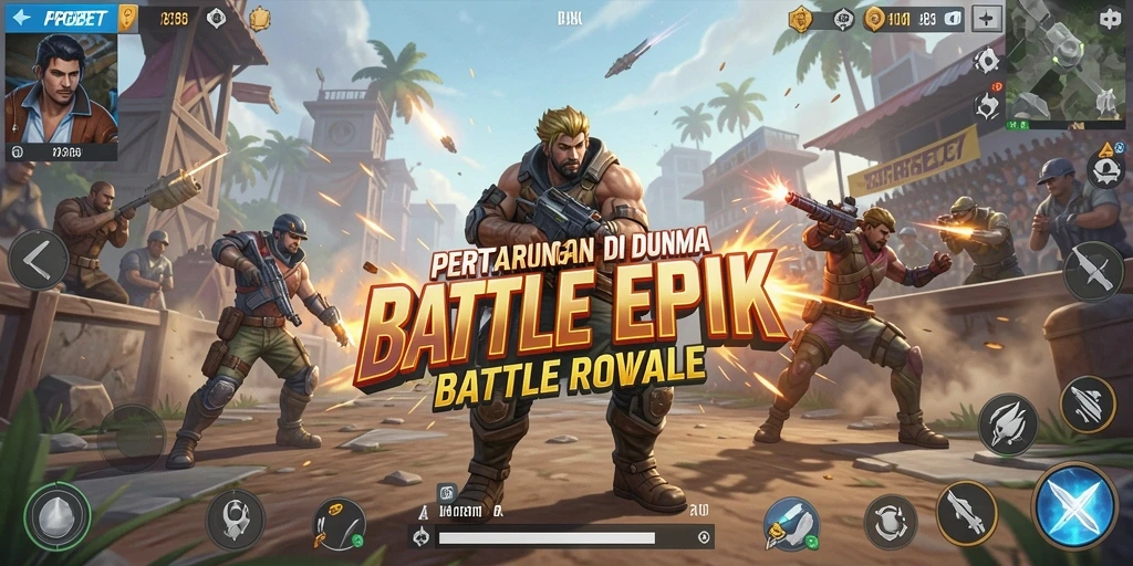 Screenshot permainan PGBET menampilkan aksi Battle Royale yang seru.
