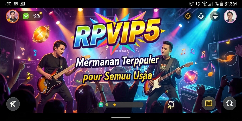 Tangkapan layar RPVIP5 menunjukkan pemain yang menikmati gameplay musik interaktif.