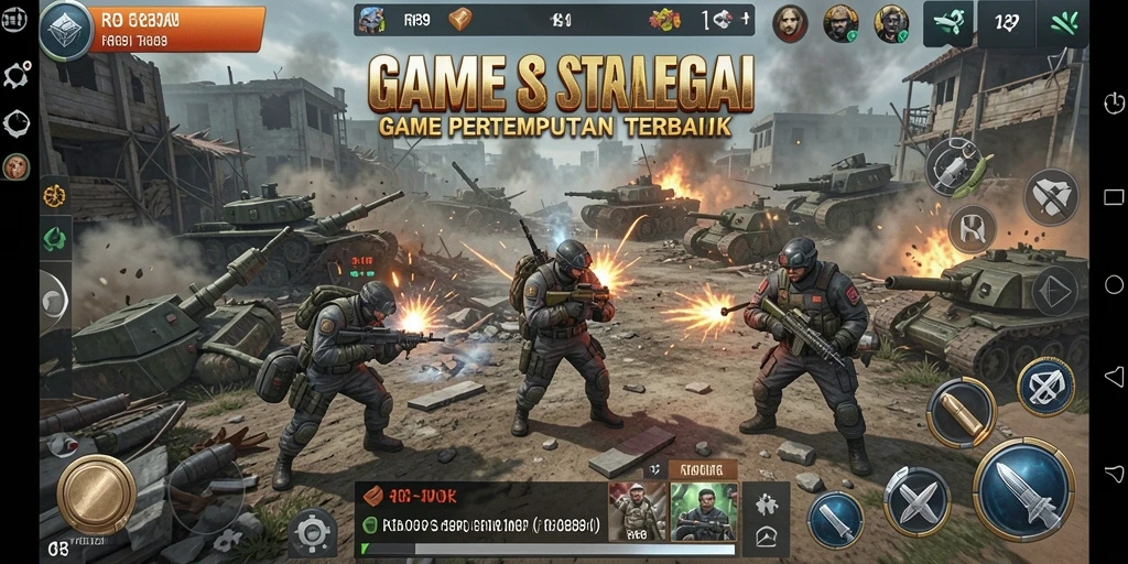 Screenshot utama RR89 menampilkan pertempuran strategi yang mendebarkan.